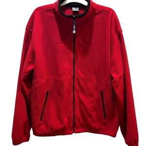 Colorado Clothing Red w/Black Trim Full Zip Fleece Jacket Sz L